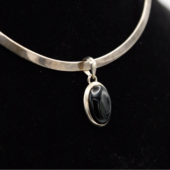 Dark Pool of Protection Black Obsidian 4.6G 925 Sterling Silver pendant - Picture 11 of 12